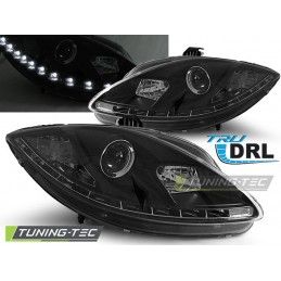 HEADLIGHTS TRUE DRL BLACK fits SEAT LEON ALTEA 09-12, Leon II 05-12