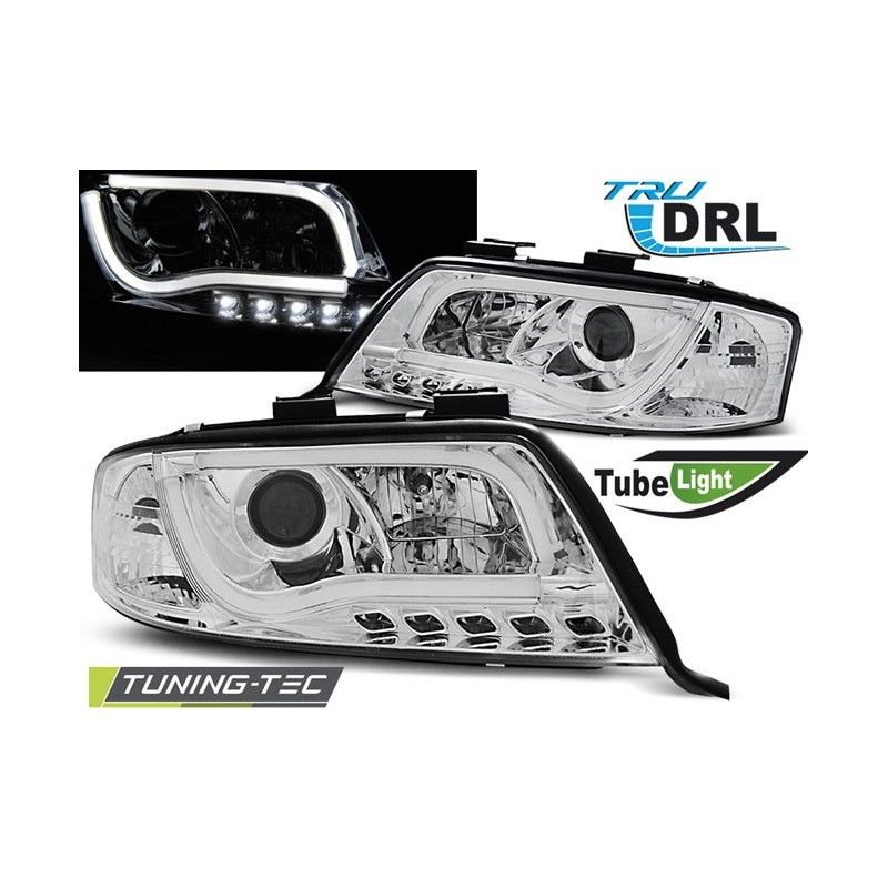 HEADLIGHTS TUBE LIGHT DRL CHROME fits AUDI A6 06.01-05.04, A6 4B C5 97-04