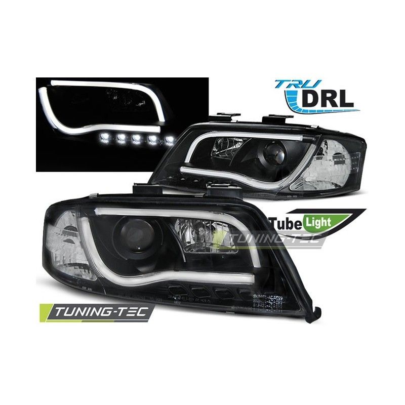 HEADLIGHTS TUBE LIGHT DRL BLACK fits AUDI A6 05.97-05.01, A6 4B C5 97-04