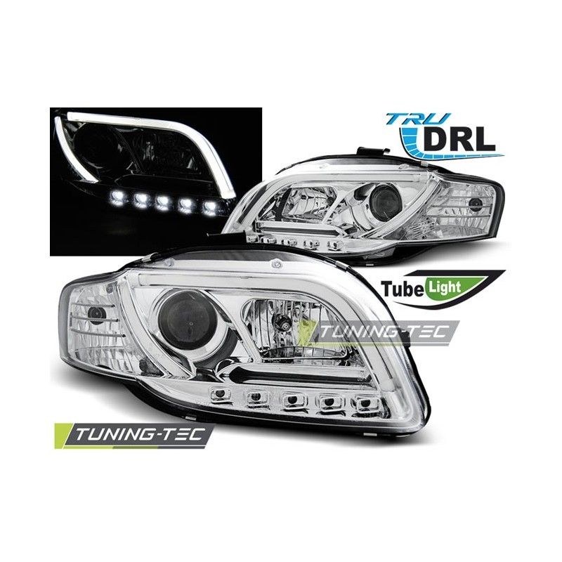 HEADLIGHTS TUBE LIGHT DRL CHROME fits AUDI A4 B7 11.04-03.08, A4 B7 04-08