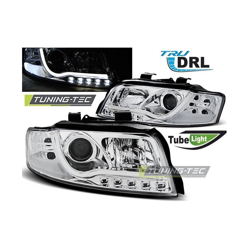 HEADLIGHTS TUBE LIGHT DRL CHROME fits AUDI A4 10.00-10.04, A4 B6 00-05