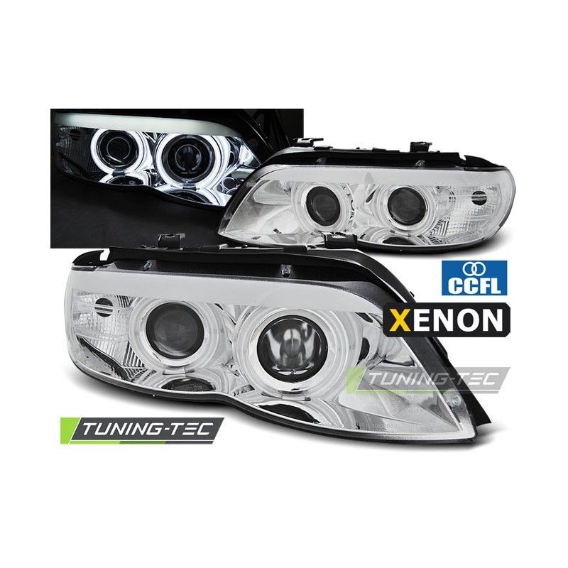 XENON HEADLIGHTS ANGEL EYES CCFL CHROME fits BMW X5 E53 11.03-06, X5 E53