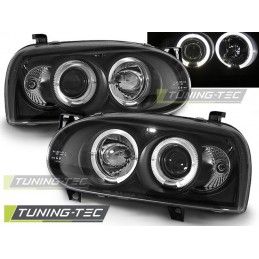 HEADLIGHTS ANGEL EYES BLACK fits VW GOLF 3 09.91-08.97, Golf 3