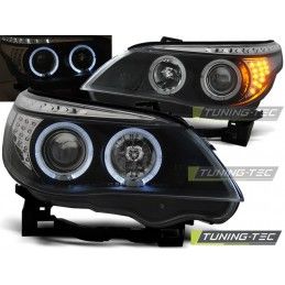 HEADLIGHTS ANGEL EYES BLACK LED INDICATOR fits BMW E60/E61 03-07, Serie 5 E60/61