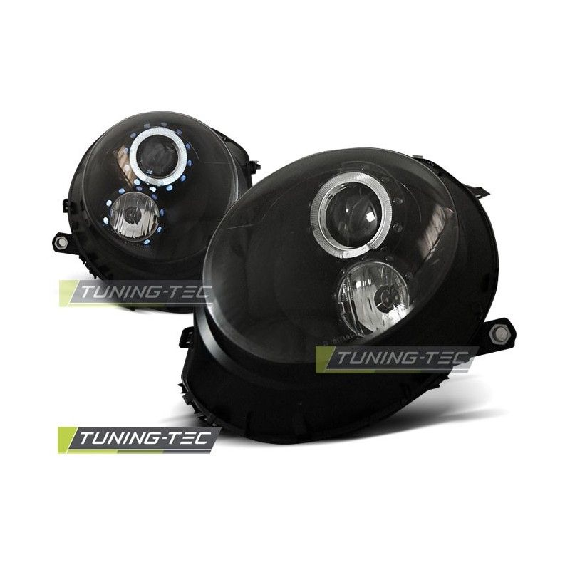 HEADLIGHTS ANGEL EYES BLACK fits BMW MINI (COOPER) 06-14, Cooper R55/R56/R57 07-13