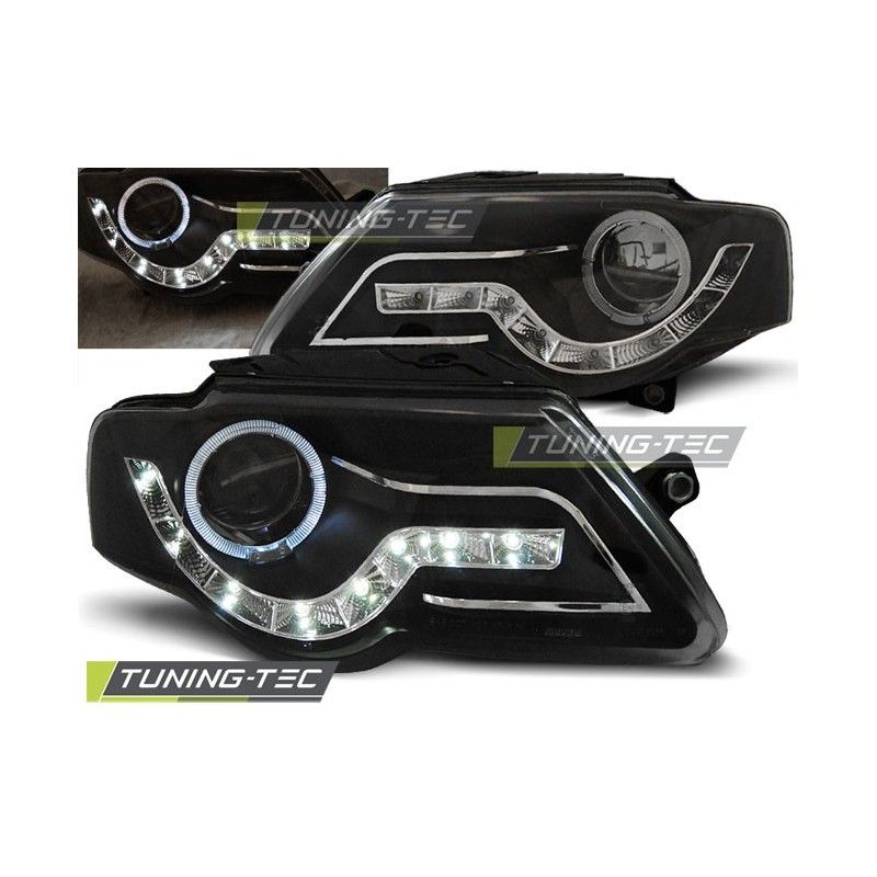 HEADLIGHTS DAYLIGHT BLACK fits VW PASSAT B6 3C 03.05-10, Passat B6 05-10