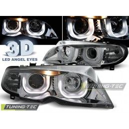 HEADLIGHTS ANGEL EYES 3D CHROME fits BMW E46 09.01-03.05 S/T, Serie 3 E46 Berline/Touring