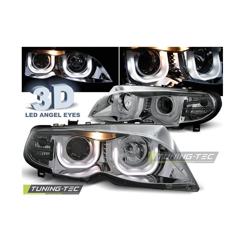 HEADLIGHTS ANGEL EYES 3D CHROME fits BMW E46 09.01-03.05 S/T, Serie 3 E46 Berline/Touring