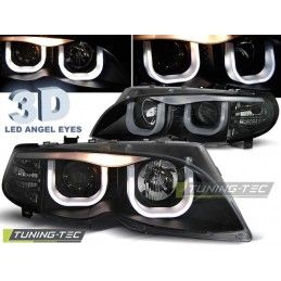 HEADLIGHTS ANGEL EYES 3D BLACK fits BMW E46 09.01-03.05 S/T BLACK, Serie 3 E46 Berline/Touring