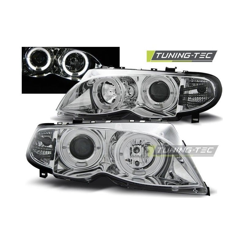 HEADLIGHTS ANGEL EYES CHROME fits BMW E46 09.01-03.05, Eclairage Bmw