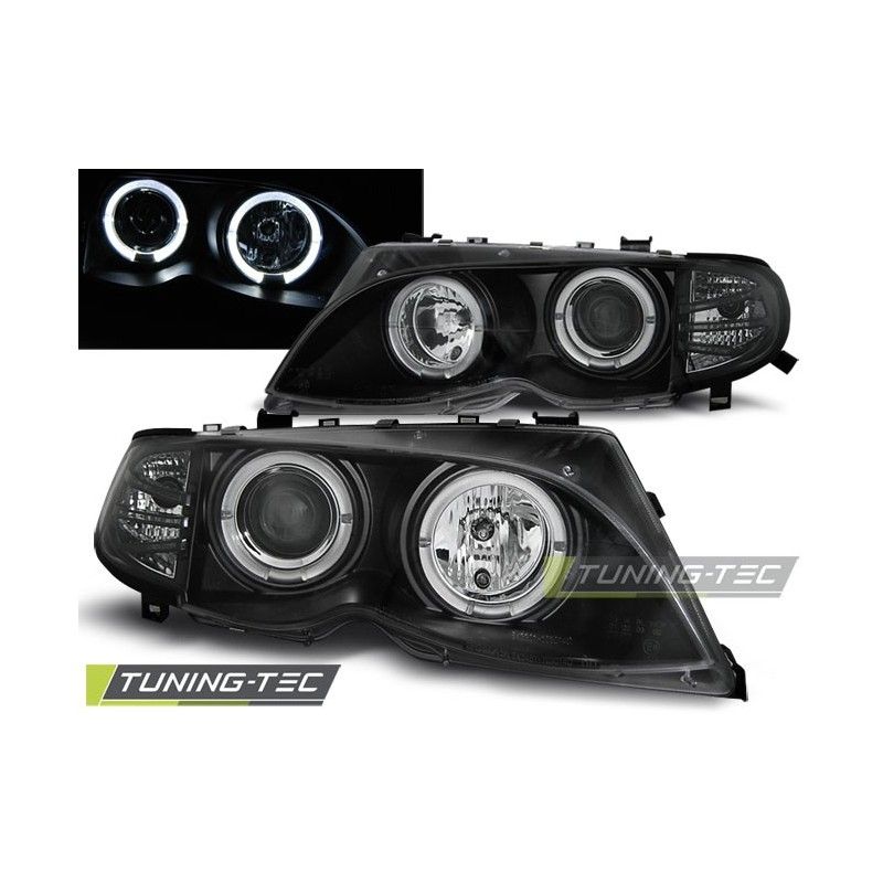 HEADLIGHTS ANGEL EYES BLACK fits BMW E46 09.01-03.05, Eclairage Bmw