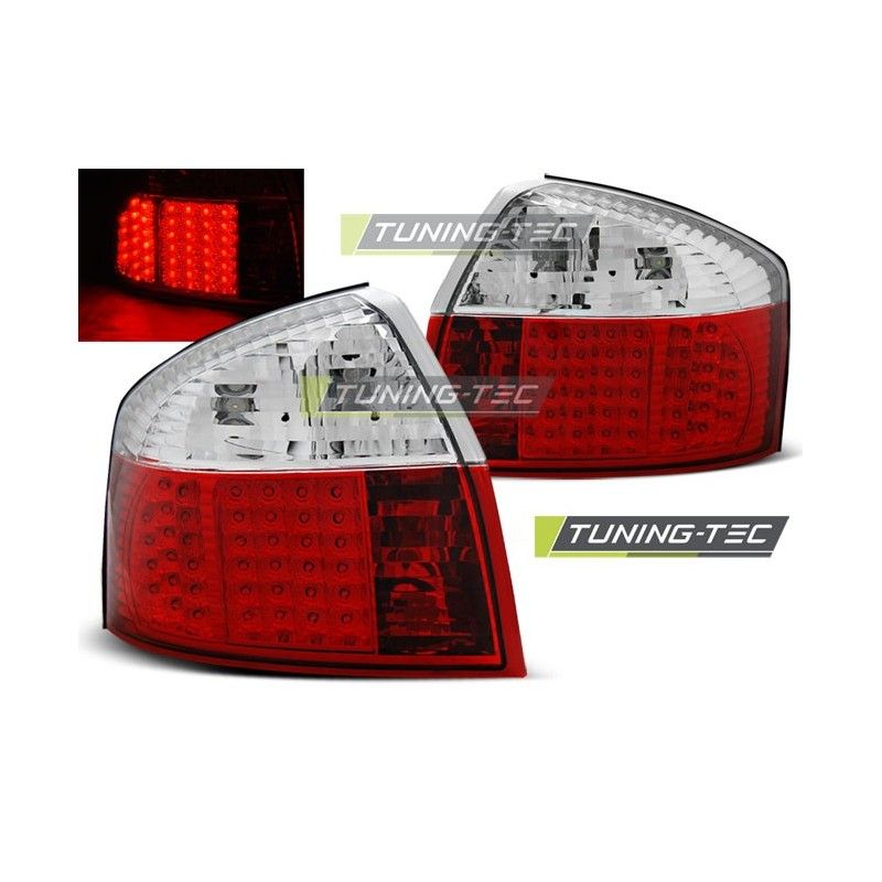 LED TAIL LIGHTS RED WHITE fits AUDI A4 10.00-10.04, A4 B6 00-05