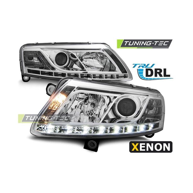 XENON HEADLIGHTS TRUE DRL CHROME fits AUDI A6 C6 04.04-08, A6 4F C6 04-10