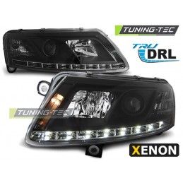 XENON HEADLIGHTS TRUE DRL BLACK fits AUDI A6 C6 04.04-08, A6 4F C6 04-10