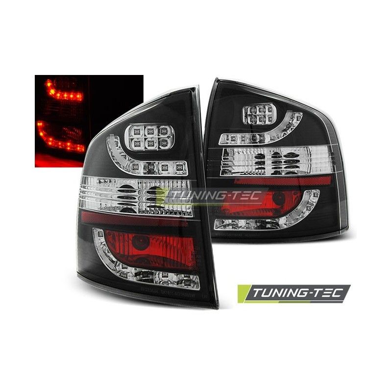 LED TAIL LIGHTS BLACK fits SKODA OCTAVIA II KOMBI 04-12, Octavia II 04-13