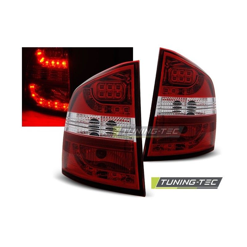 LED TAIL LIGHTS RED WHITE fits SKODA OCTAVIA II KOMBI 04-12, Octavia II 04-13