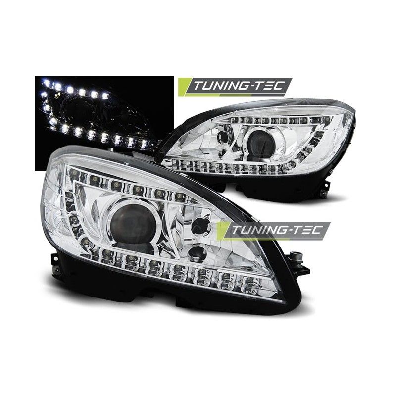 XENON HEADLIGHTS DAYLIGHT CHROME fits MERCEDES W204 07-10, Classe C W204