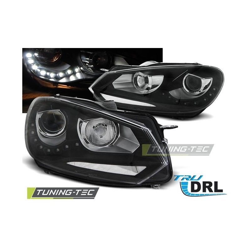 HEADLIGHTS TRUE DRL BLACK fits VW GOLF 6 10.08-12 , Golf 6