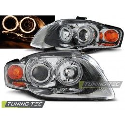 HEADLIGHTS ANGEL EYES CHROME fits AUDI A4 B7 11.04-03.08, A4 B7 04-08