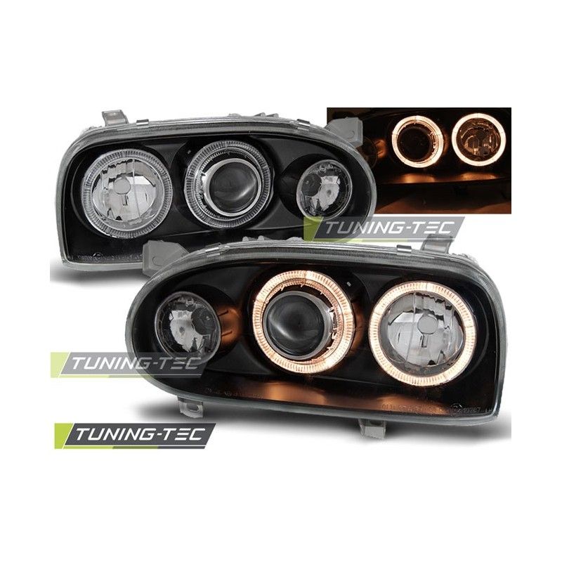 HEADLIGHTS ANGEL EYES BLACK fits VW GOLF 3 09.91-08.97, Fabia II 07-15