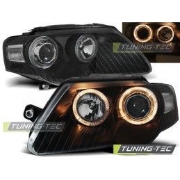 HEADLIGHTS ANGEL EYES BLACK fits VW PASSAT B6 3C 03.05-10, Passat B6 05-10