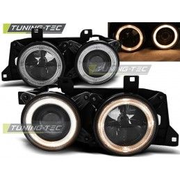 HEADLIGHTS ANGEL EYES BLACK fits BMW E32/E34, Serie 5 E34