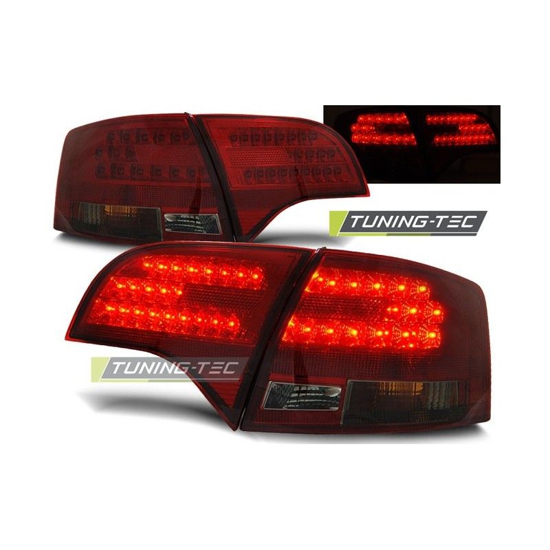 LED TAIL LIGHTS RED SMOKE fits AUDI A4 B7 11.04-03.08 AVANT, A4 B7 04-08