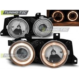 HEADLIGHTS ANGEL EYES CHROME fits BMW E32/E34, Serie 5 E34