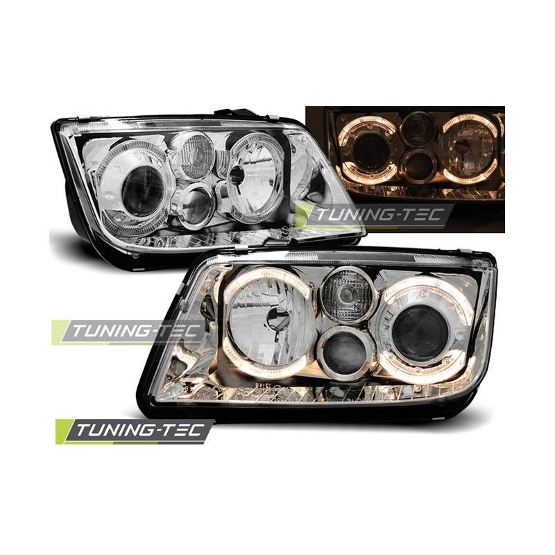 HEADLIGHTS ANGEL EYES CHROME fits VW BORA 09.98-07.05, Eclairage Volkswagen