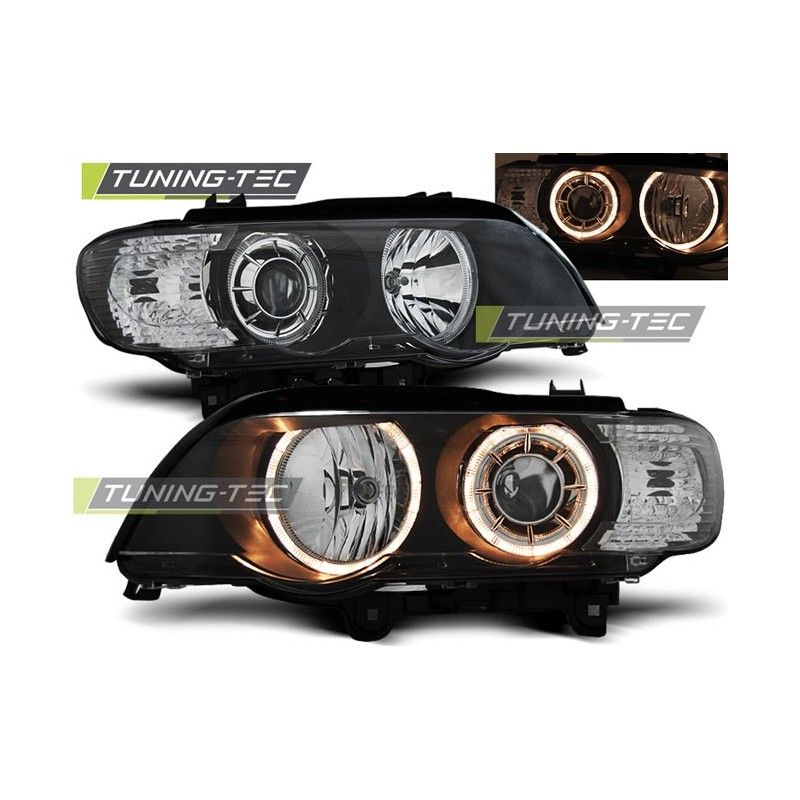 XENON HEADLIGHTS ANGEL EYES BLACK fits BMW X5 E53 09.99-10.03, X5 E53