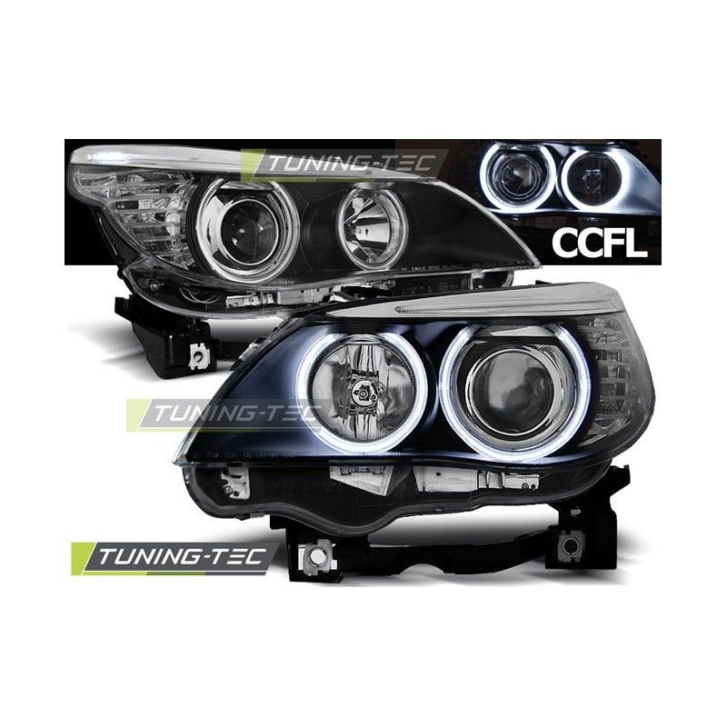 HEADLIGHTS ANGEL EYES CCFL BLACK fits BMW E60/E61 03-07, Serie 5 E60/61