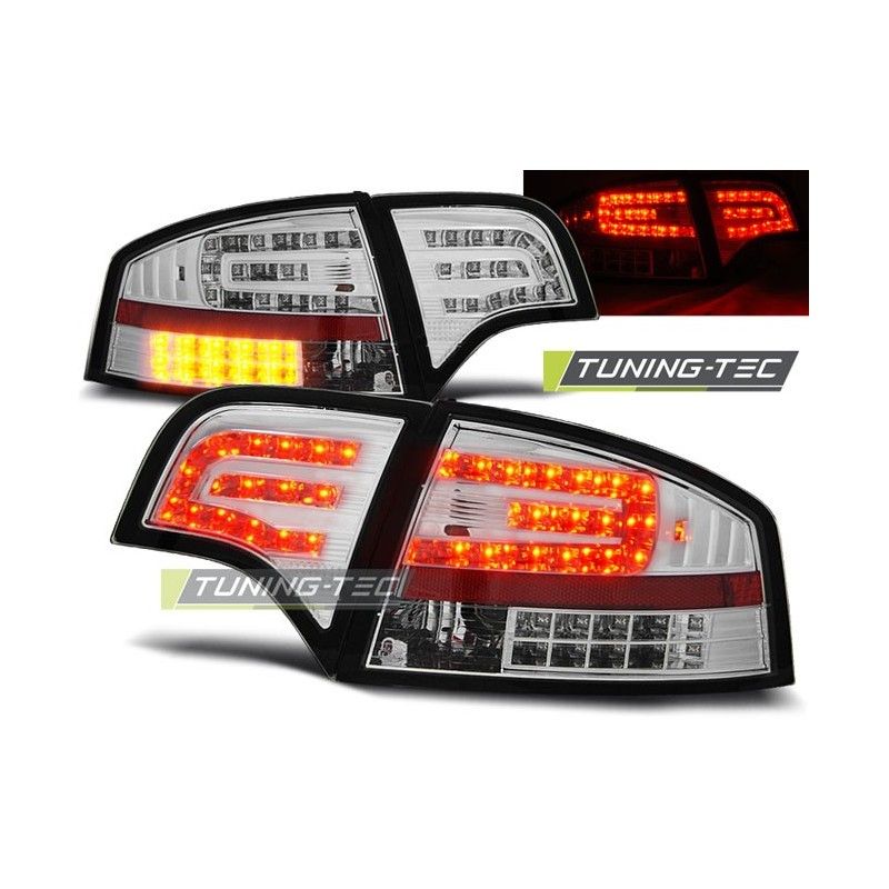 LED TAIL LIGHTS CHROME fits AUDI A4 B7 11.04-03.08 SEDAN, A4 B7 04-08