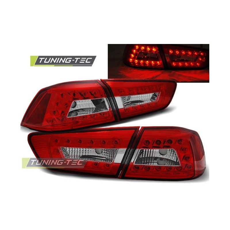 MITSUBISHI LANCER 8 SEDAN 08-11 RED WHITE LED, Eclairage Mitsubishi