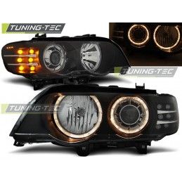 XENON HEADLIGHTS ANGEL EYES BLACK LED INDICATOR fits BMW X5 E53 09.99-10.03, X5 E53