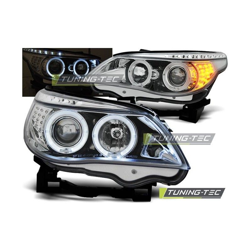 HEADLIGHTS ANGEL EYES CHROME LED INDICATOR fits BMW E60/E61 03-07, Serie 5 E60/61