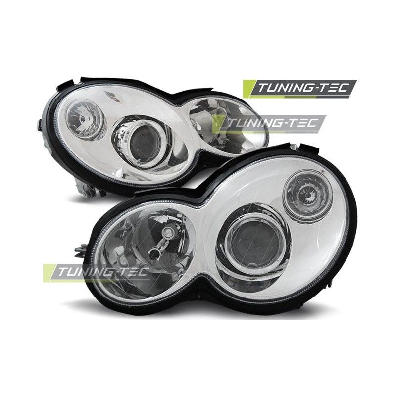 HEADLIGHTS CHROME fits MERCEDES CL203 C-KLASA 00-04, Classe C W203