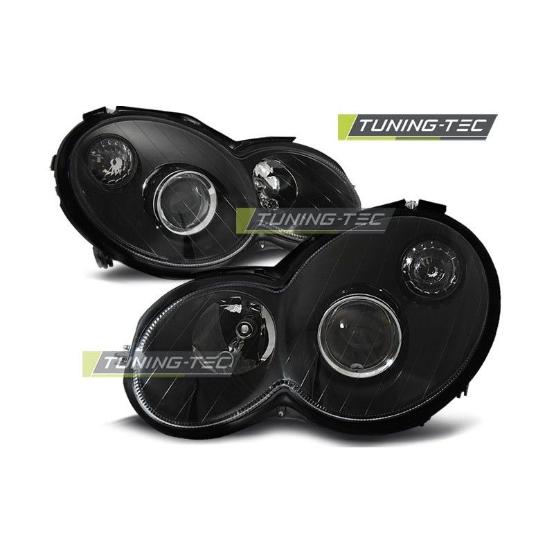 HEADLIGHTS BLACK fits MERCEDES CL203 C-KLASA 00-04, Classe C W203