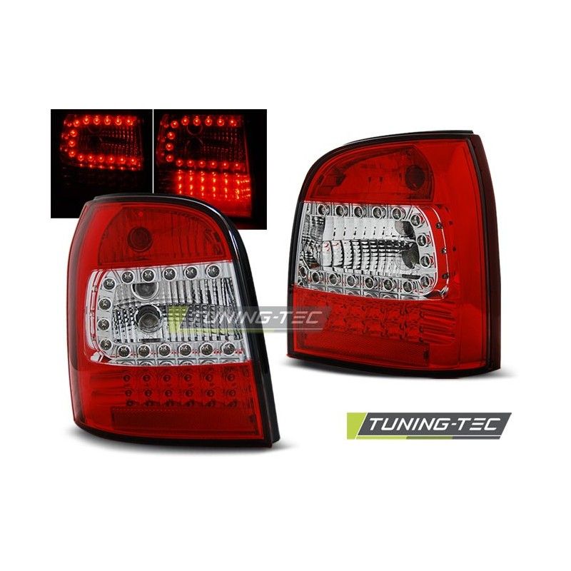 LED TAIL LIGHTS RED WHITE fits AUDI A4 94-01 AVANT, A4 B5 94-01