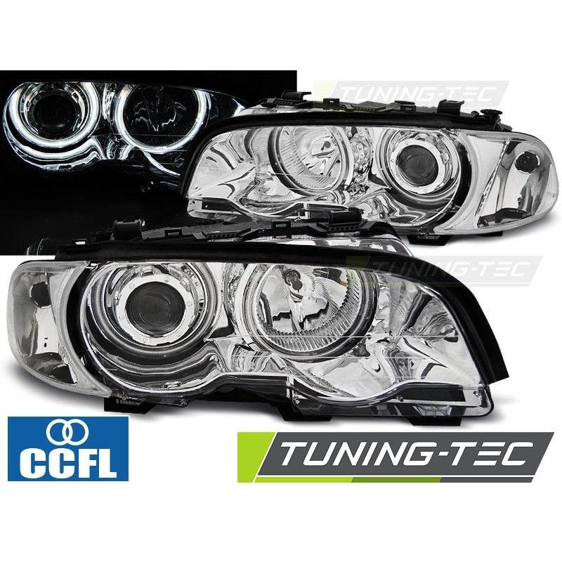 HEADLIGHTS ANGEL EYES CCFL CHROME fits BMW E46 04.99-03.03 COUPE CABRIO, Serie 3 E46 Coupé/Cab