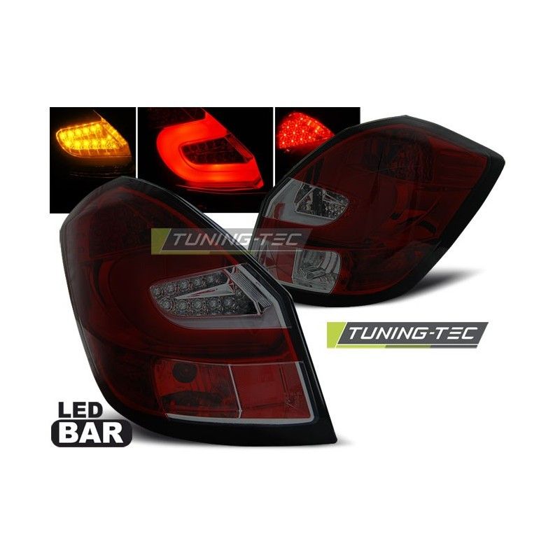 LED BAR TAIL LIGHTS RED SMOKE fits SKODA FABIA II 07- 06.14, Fabia II 07-15