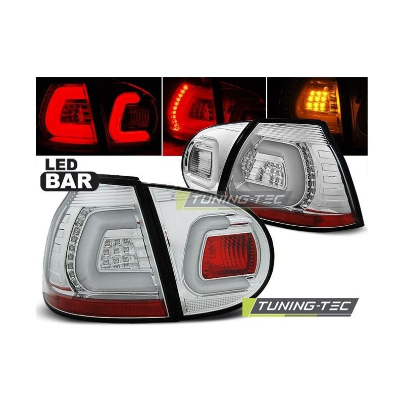 LED BAR TAIL LIGHTS CHROME fits VW GOLF 5 10.03-09, Golf 5