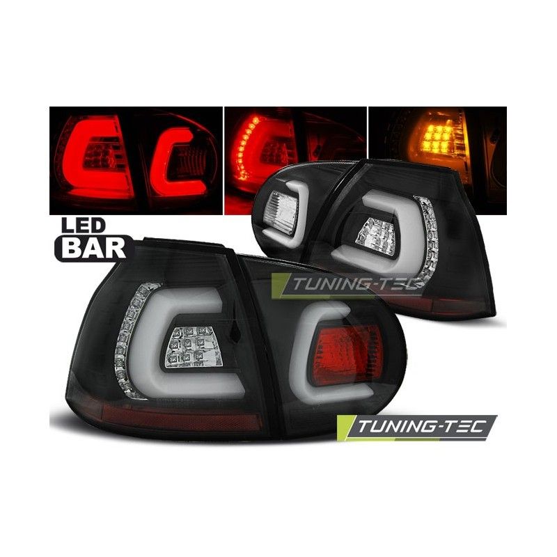 LED BAR TAIL LIGHTS BLACK fits VW GOLF 5 10.03-09, Golf 5