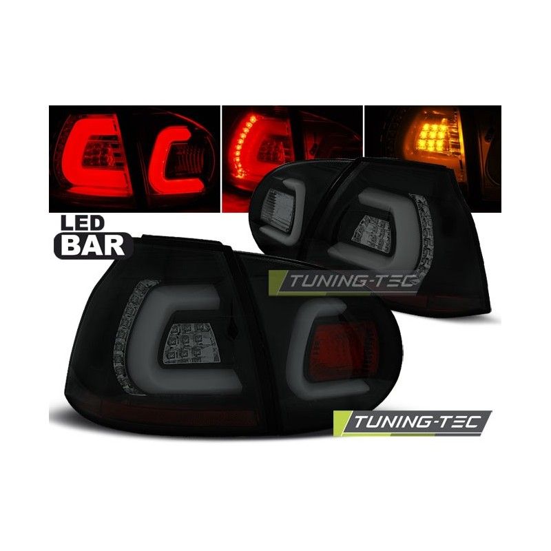 LED BAR TAIL LIGHTS BLACK SMOKE fits VW GOLF 5 10.03-09, Golf 5