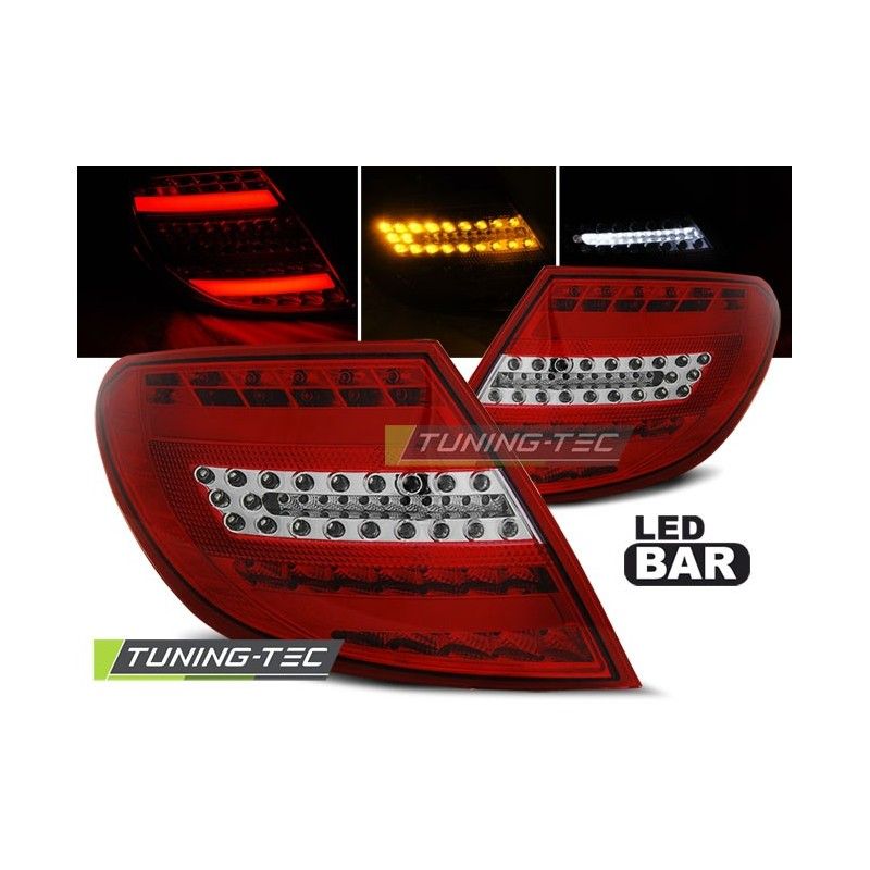 LED BAR TAIL LIGHTS RED WHIE fits MERCEDES C-KLASA W204 SEDAN 07-10, Classe C W204