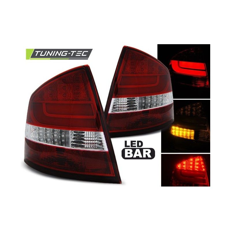 LED BAR TAIL LIGHTS RED WHIE fits SKODA OCTAVIA II SEDAN 04-12, Octavia II 04-13