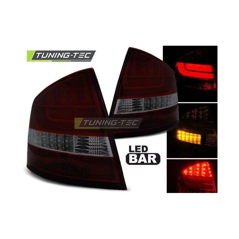 LED BAR TAIL LIGHTS RED SMOKE fits SKODA OCTAVIA II SEDAN 04-12, Octavia II 04-13