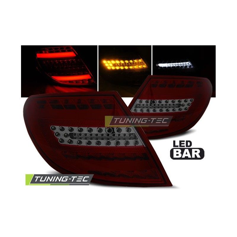 LED BAR TAIL LIGHTS RED SMOKE fits MERCEDES C-KLASA W204 SEDAN 07-10, Classe C W204