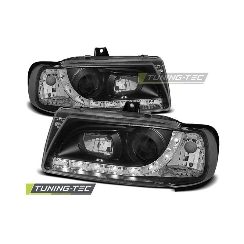 HEADLIGHTS DAYLIGHT BLACK fits SEAT IBIZA/CORDOBA/POLO VARIANT, SEDAN 10.93-08.99 , Ibiza 6K 93-02