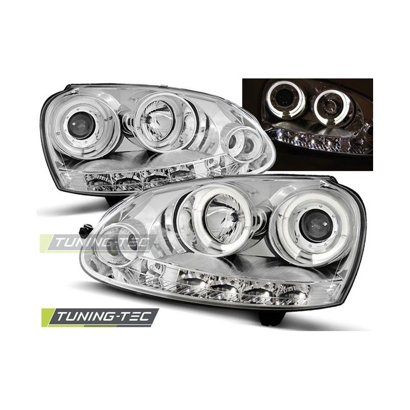 HEADLIGHTS ANGEL EYES CHROME fits VW GOLF 5 10.03-09, Golf 5