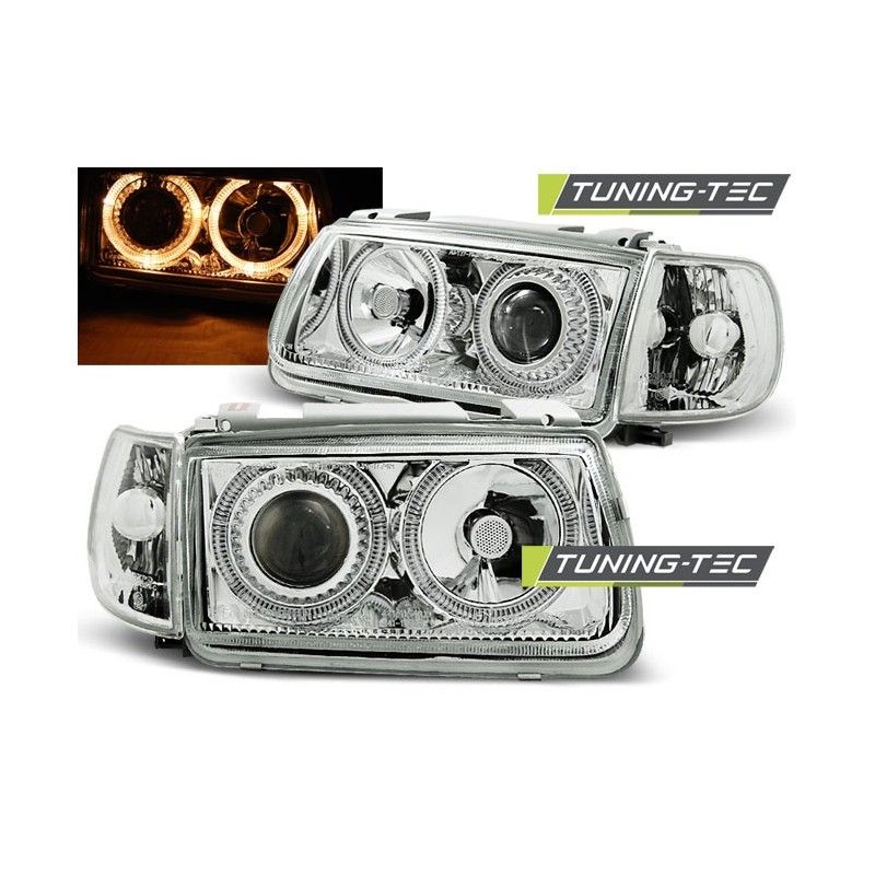 HEADLIGHTS ANGEL EYES CHROME fits VW POLO 6N 10.94-09.99, Polo III 6N/6N2 94-01